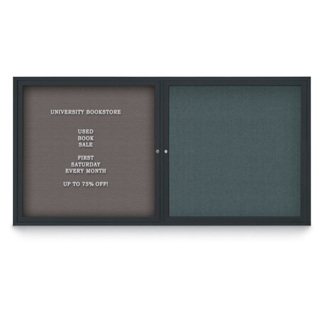 United Visual Products Corkboard, 60"x36", Rubber/Black UV405PLUS-BLACK-RUBBER